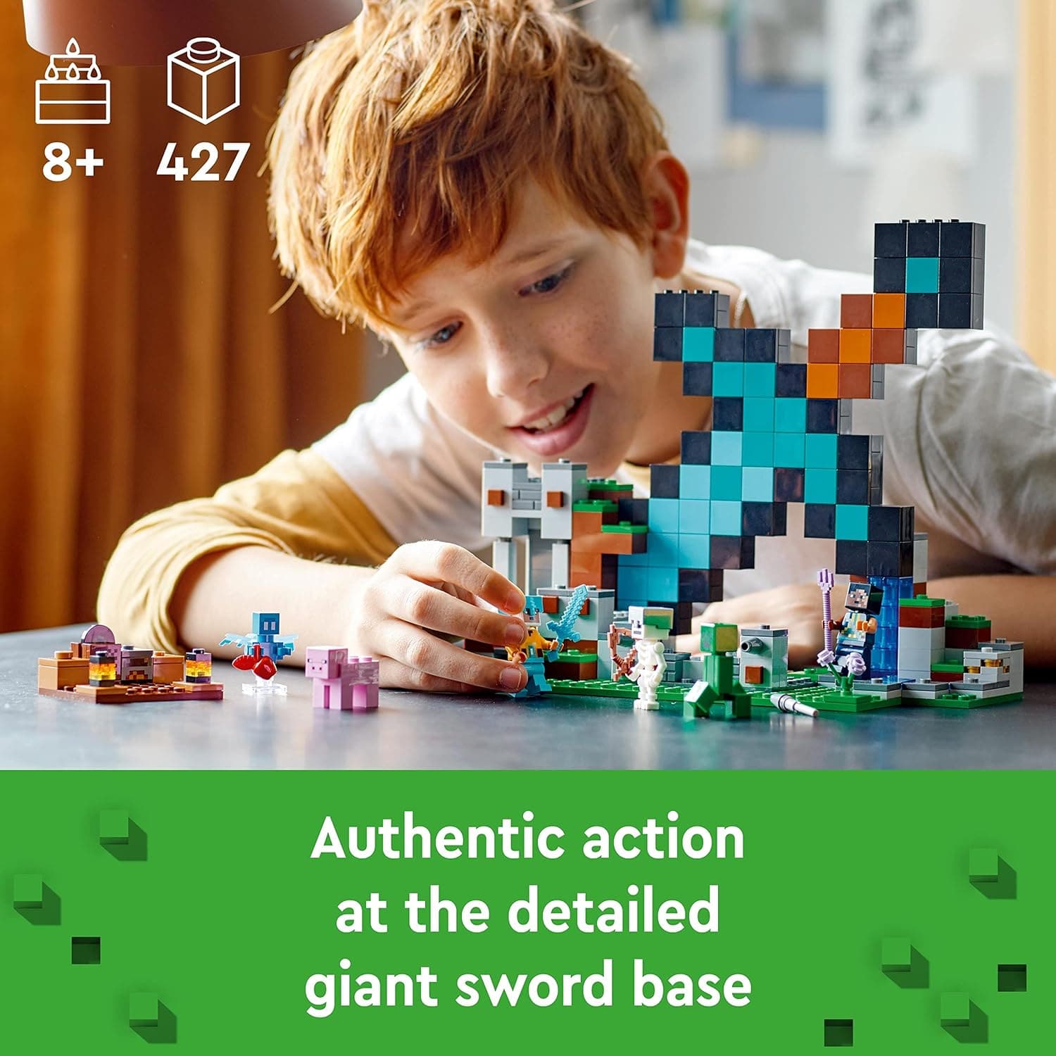 Buy LEGO,LEGO Minecraft The Sword Outpost Building Toy with Creeper, Soldier, Pig and Skeleton Figures, Gift for Boys and Girls Aged 8 Plus Years Old 21244 - Gadcet UK | UK | London | Scotland | Wales| Near Me | Cheap | Pay In 3 | Toys & Games